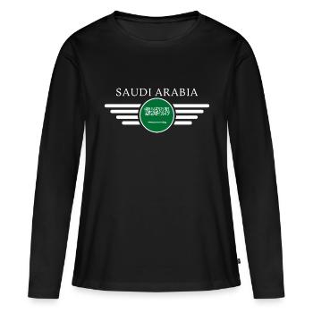 Arabie Saoudite Désert Style Magique Design T-shirt - T-shirt manches longues Premium bio Femme - noir - Devant - Julia (174cm)