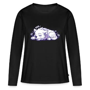 Schlafender Hund - Aufkleber - Frauen Premium Bio Langarmshirt - Schwarz - Vorne - Julia (174cm)