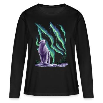 Winter polar bear - Women's Premium Organic Long Sleeve Shirt - black - Front - Julia (174cm)