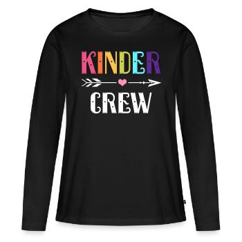 Kindergarten - Frauen Premium Bio Langarmshirt - Schwarz - Vorne - Julia (174cm)