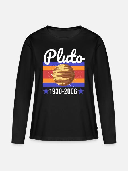 pluto planet - Frauen Premium Bio Langarmshirt - Schwarz