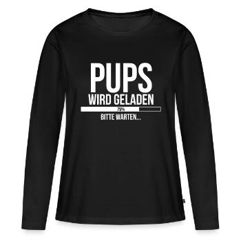 Pups wird geladen bitte warten - Frauen Premium Bio Langarmshirt - Schwarz - Vorne - Julia (174cm)