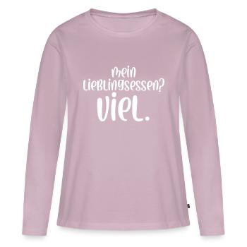 Mein Lieblingsessen viel - Frauen Premium Bio Langarmshirt - Altrosa - Vorne - Julia (174cm)
