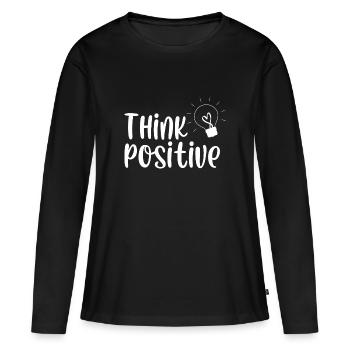 Think positive - Women's Premium Organic Long Sleeve Shirt - black - Front - Julia (174cm)