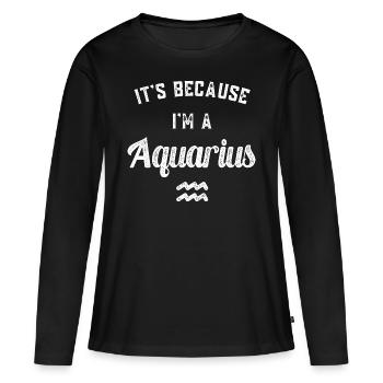 Sternzeichen Wassermann - Frauen Premium Bio Langarmshirt - Schwarz - Vorne - Julia (174cm)