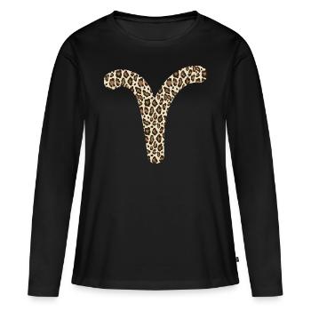 Sternzeichen Widder - Frauen Premium Bio Langarmshirt - Schwarz - Vorne - Julia (174cm)