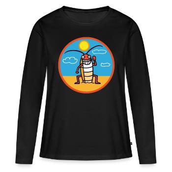 Cafard sur la plage en train de bronzer - T-shirt manches longues Premium bio Femme - noir - Devant - Julia (174cm)