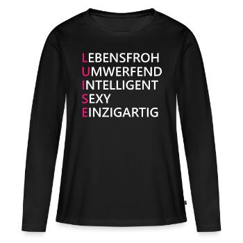 Luise Name Geschenk - Frauen Premium Bio Langarmshirt - Schwarz - Vorne - Julia (174cm)