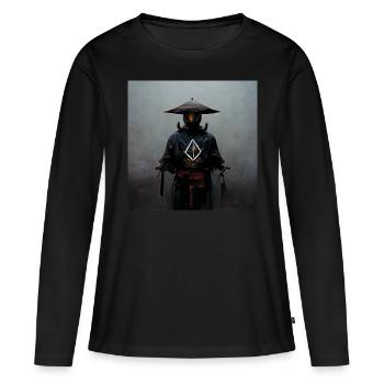 Omega Samouraï - T-shirt manches longues Premium bio Femme - noir - Devant - Julia (174cm)