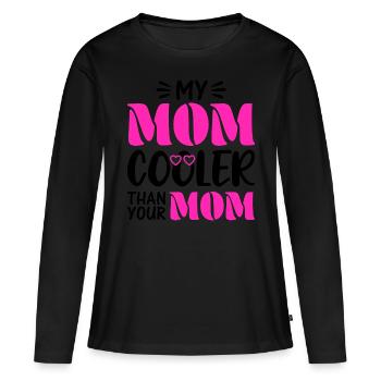 Idée cadeau de mère pour la fête des mères Meilleure mère - T-shirt manches longues Premium bio Femme - noir - Devant - Julia (174cm)