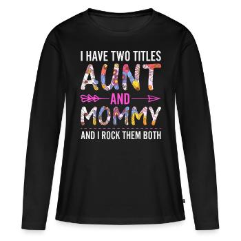 Idée cadeau de mère pour la fête des mères Meilleure mère - T-shirt manches longues Premium bio Femme - noir - Devant - Julia (174cm)