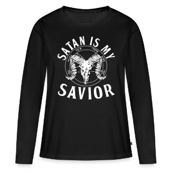 Cadeaux de satanisme pour les satanistes | Sataniste 666 - T-shirt manches longues Premium bio Femme - noir - Devant - Julia (174cm)