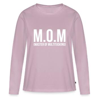 Maman maître du multitâche - T-shirt manches longues Premium bio Femme - rose poudré - Devant - Julia (174cm)