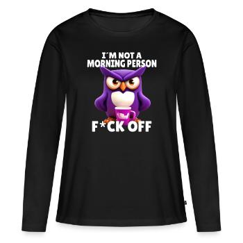 Je ne suis pas une personne du matin qui s’énerve le matin - T-shirt manches longues Premium bio Femme - noir - Devant - Julia (174cm)
