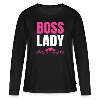 Boss Queen Gift Femmes Filles Dame - T-shirt manches longues Premium bio Femme - noir - Devant - Julia (174cm)
