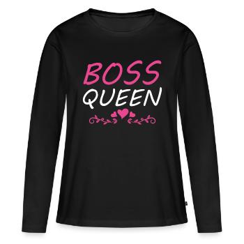 Boss Queen Lady Ladies Gift - Women's Premium Organic Long Sleeve Shirt - black - Front - Julia (174cm)