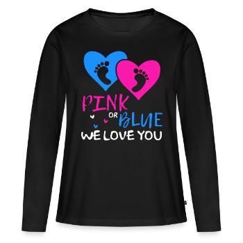 Enceinte, Bébé en route, Grossesse - T-shirt manches longues Premium bio Femme - noir - Devant - Julia (174cm)