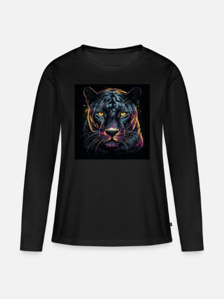 DER SCHWARZE PANTHER - Frauen Premium Bio Langarmshirt - Schwarz