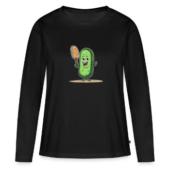Pickleball Picklepaddle Pickle Sport - Women's Premium Organic Long Sleeve Shirt - black - Front - Julia (174cm)