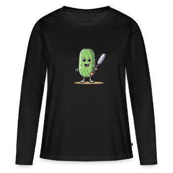 Pickleball Picklepaddle Pickle Sport - Women's Premium Organic Long Sleeve Shirt - black - Front - Julia (174cm)