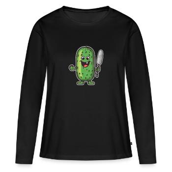 Pickleball Picklepaddle Pickle Sport - Women's Premium Organic Long Sleeve Shirt - black - Front - Julia (174cm)