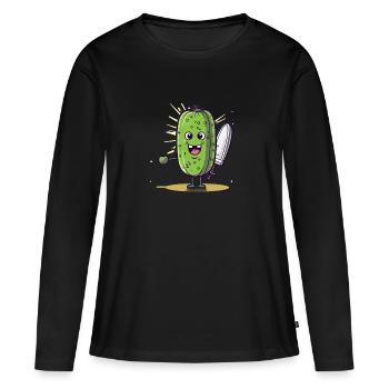 Pickleball Picklepaddle Pickle Sport - Women's Premium Organic Long Sleeve Shirt - black - Front - Julia (174cm)
