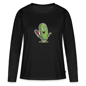 Pickleball Picklepaddle Pickle Sport - Women's Premium Organic Long Sleeve Shirt - black - Front - Julia (174cm)