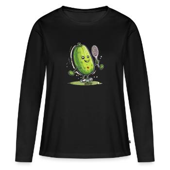 Pickleball Picklepaddle Pickle Sport - Women's Premium Organic Long Sleeve Shirt - black - Front - Julia (174cm)