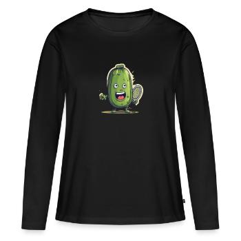 Pickleball Picklepaddle Pickle Sport - Women's Premium Organic Long Sleeve Shirt - black - Front - Julia (174cm)