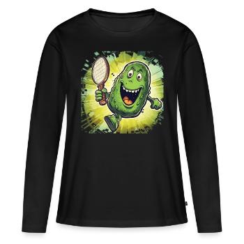 Pickleball Picklepaddle Pickle Sport - Women's Premium Organic Long Sleeve Shirt - black - Front - Julia (174cm)