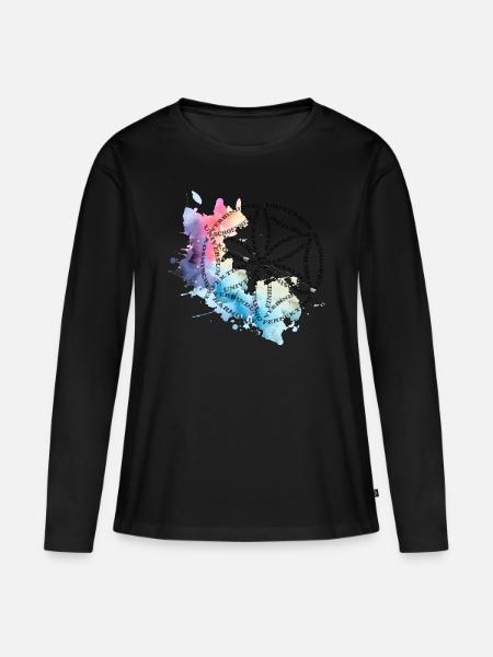 Blumen des Lebens leidiger Geometrie Geschenkidee - Frauen Premium Bio Langarmshirt - Schwarz