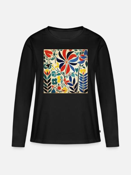 BLUMENSTRAUß - Frauen Premium Bio Langarmshirt - Schwarz