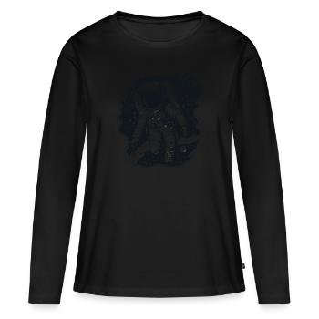Explorateur cosmique - T-shirt manches longues Premium bio Femme - noir - Devant - Julia (174cm)