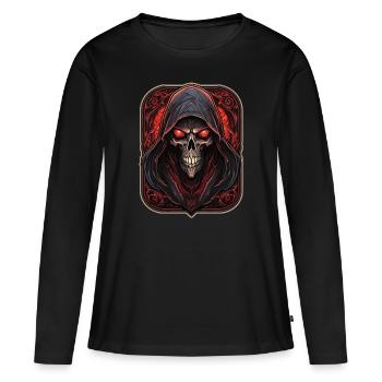 Le faucheur d'âmes - T-shirt manches longues Premium bio Femme - noir - Devant - Julia (174cm)