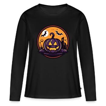 Fête halloween - T-shirt manches longues Premium bio Femme - noir - Devant - Julia (174cm)