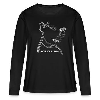 WEIL ICH ES KANN - Zeitlose Eleganz - Frauen Premium Bio Langarmshirt - Schwarz - Vorne - Julia (174cm)