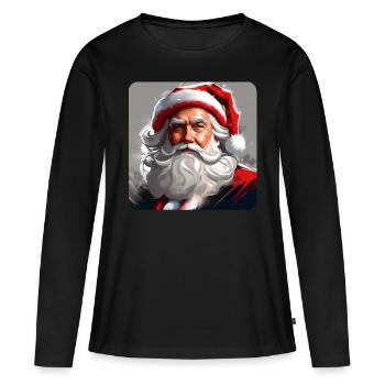 Santa Claus - Women's Premium Organic Long Sleeve Shirt - black - Front - Julia (174cm)
