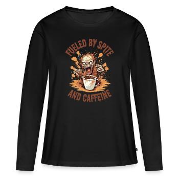 Fueled by spite and caffeine - Women's Premium Organic Long Sleeve Shirt - black - Front - Julia (174cm)