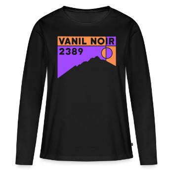 Vanil Noir Mountain Climb Randonnée Trekking Tour - T-shirt manches longues Premium bio Femme - noir - Devant - Julia (174cm)