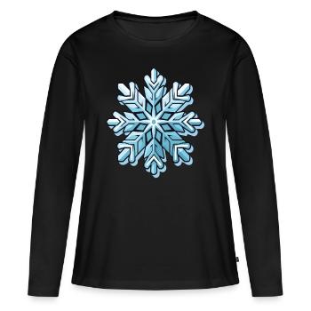 Flocon de neige - T-shirt manches longues Premium bio Femme - noir - Devant - Julia (174cm)