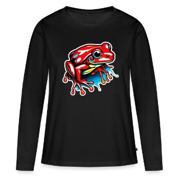 Grenouille / Animal / Charlatan / Crapaud / Étang / Houblon - T-shirt manches longues Premium bio Femme - noir - Devant - Julia (174cm)