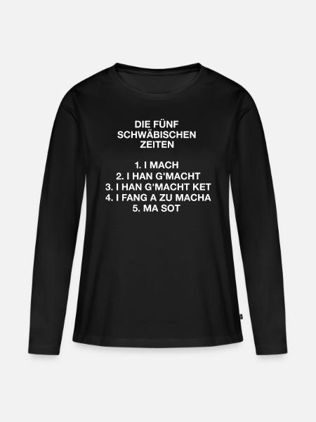Die Fünf Schwäbischen Zeiten - Frauen Premium Bio Langarmshirt - Schwarz