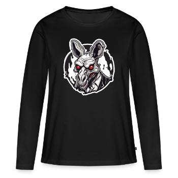 Kangourou / Animal / Australie / Marsupial / Outback - T-shirt manches longues Premium bio Femme - noir - Devant - Julia (174cm)