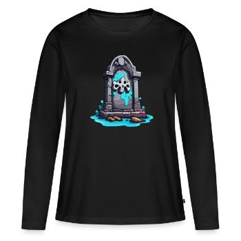Gravestone / Remembrance / Tranquility / Unforgotten / Dead - Women's Premium Organic Long Sleeve Shirt - black - Front - Julia (174cm)