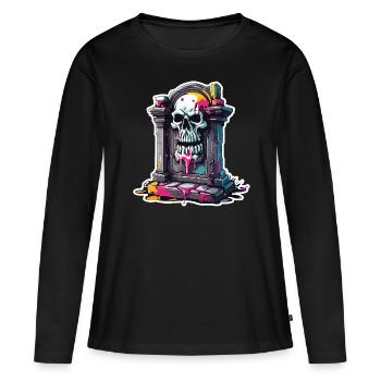 Gravestone / Remembrance / Tranquility / Unforgotten / Dead - Women's Premium Organic Long Sleeve Shirt - black - Front - Julia (174cm)
