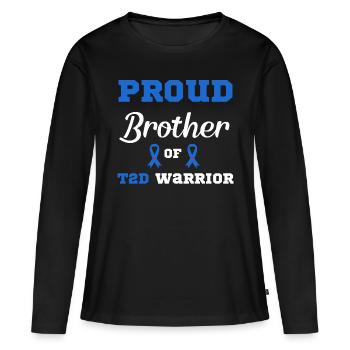 Diabetes Warrior Diabetic T2D - Women's Premium Organic Long Sleeve Shirt - black - Front - Julia (174cm)