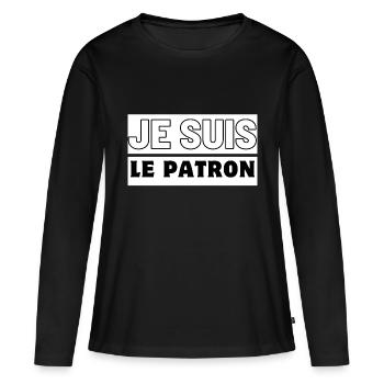 Duo Dominance Tees - T-shirt manches longues Premium bio Femme - noir - Devant - Julia (174cm)
