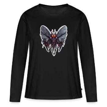 Mothman / Motte / Insekt / Fabelwesen / Flatterer - Frauen Premium Bio Langarmshirt - Schwarz - Vorne - Julia (174cm)