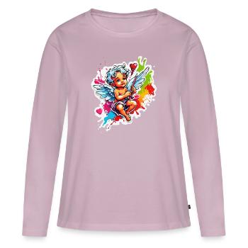 Cupid / Love / Arrow / Heart / Valentine's Day - Women's Premium Organic Long Sleeve Shirt - dusky pink - Front - Julia (174cm)