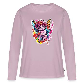 Cupid / Love / Arrow / Heart / Valentine's Day - Women's Premium Organic Long Sleeve Shirt - dusky pink - Front - Julia (174cm)